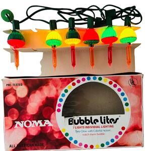 3 Vintage Noma Bubble Light Sets. EACH SET IS MISSING 1 Light BULB.